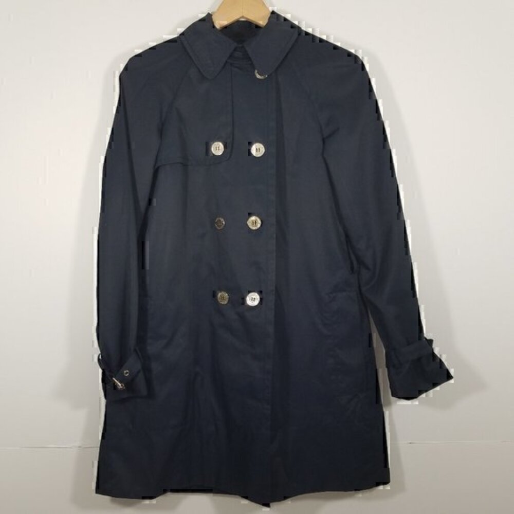 Zara Lightweight Navy Blue Long Jacket Size S
